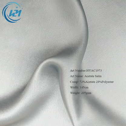 In-Stock Acetate Satin Fabric | Acetate-Polyester Blend for Spring/Summer Dresses, Blouses, Cheongsams, Gowns, Pants, and Skirts