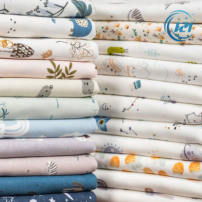 40s combed 100% cotton printed fabric baby sleeping bag pajama towel pillowcase fabric