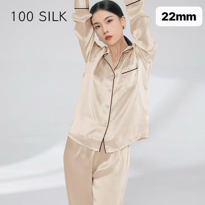 Women's Long Pajamas - 16mm/19mm/22mm Pure Silk, Perfect for a Dreamy Night's Sleep 🌙✨