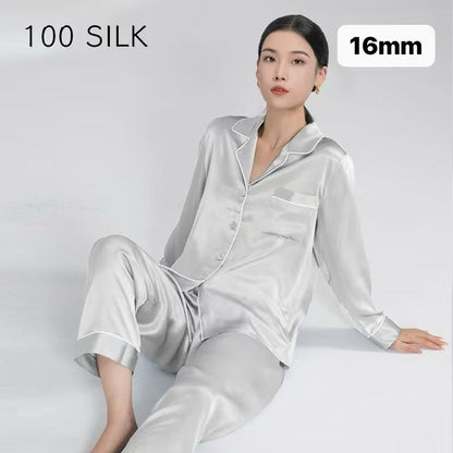 Women's Long Pajamas - 16mm/19mm/22mm Pure Silk, Perfect for a Dreamy Night's Sleep 🌙✨