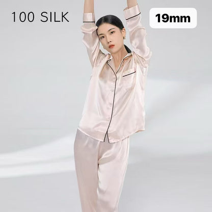 Women's Long Pajamas - 16mm/19mm/22mm Pure Silk, Perfect for a Dreamy Night's Sleep 🌙✨