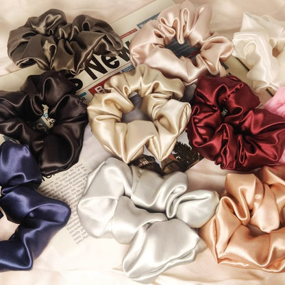 Premium 16mm/19mm/22mm Pure Silk Scrunchies – 3.5cm Width